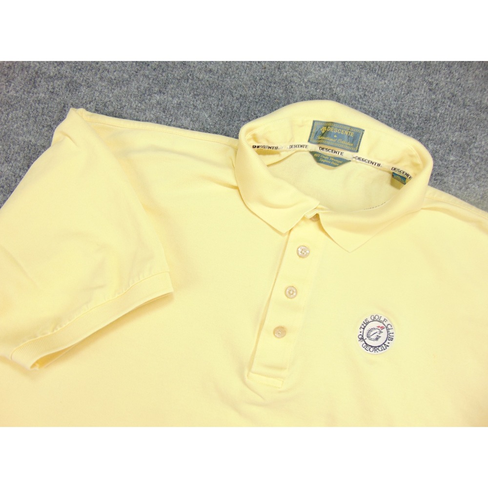 The Golf Club of Georgia Polo Shirt Mens XL Yellow Solid Descente Golfcore‎